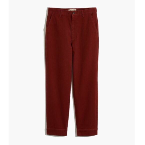 Madewell Burgundy Cropped Tapered Pants - Picture 5 of 7